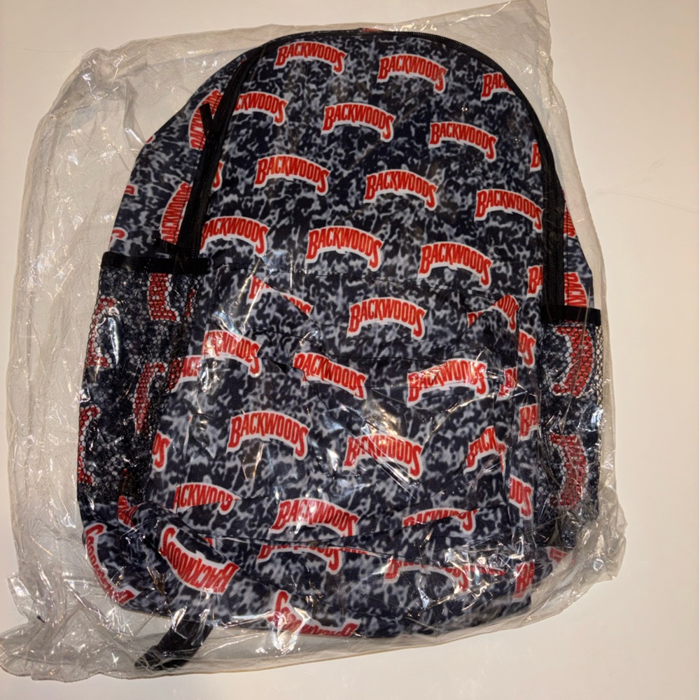 Backwoods Black and Red Logo Small Backpack